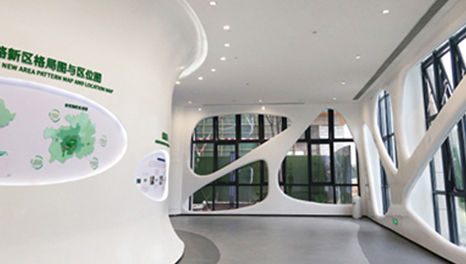 线条之美-贵州绿色金融港科技展厅装修实景